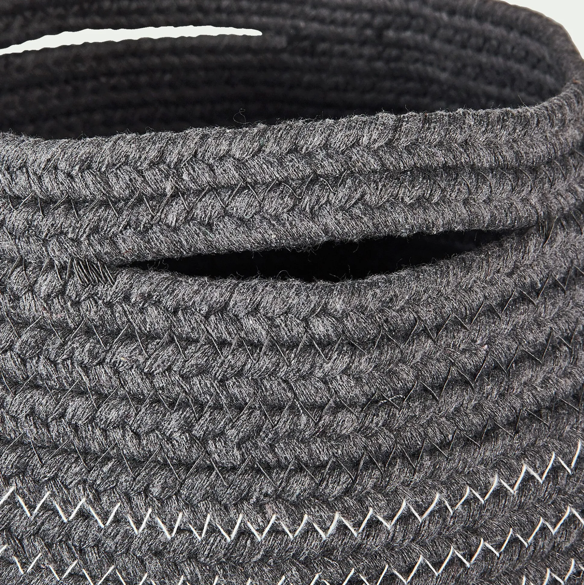 Panier déco en polycoton - gris H23xD21cm