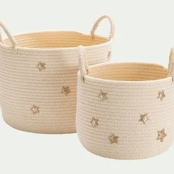 Panier de rangement à poids D23xH26cm - blanc