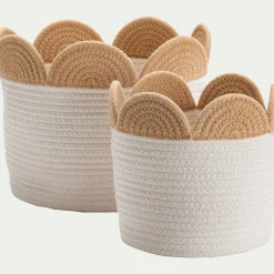 Panier de rangement bicolore D30x26cm - naturel