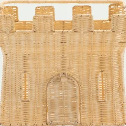 Panier de rangement château en rotin H26cm - naturel
