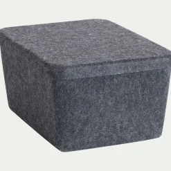 Panier de rangement en feutrine H16cm - gris anthracite