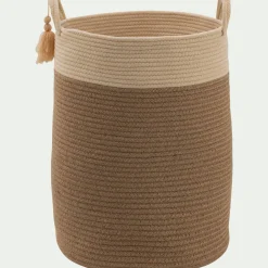 Panier de rangement en polycoton D38xH50cm - beige