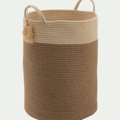 Panier de rangement en polycoton D38xH50cm - beige