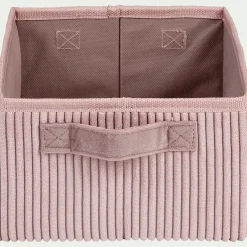 Panier de rangement en velours côtelé - rose H12xL26xl20cm