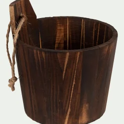 Panier de rangement wenge en bois - marron