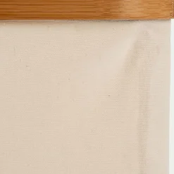 Panier en polycoton et bambou H15xL33cm - blanc