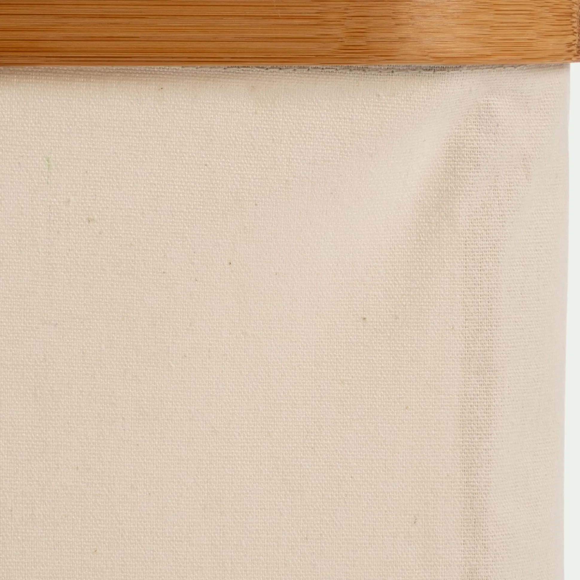 Panier en polycoton et bambou H15xL33cm - blanc