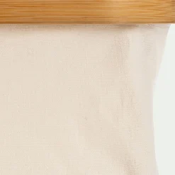 Panier en polycoton et bambou H15xL40cm - blanc