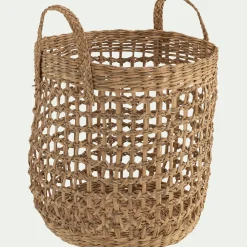 Panier tressé en jonc de mer D30xH30cm - naturel