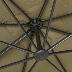 Parasol déporté en acier et tissu D300cm - vert