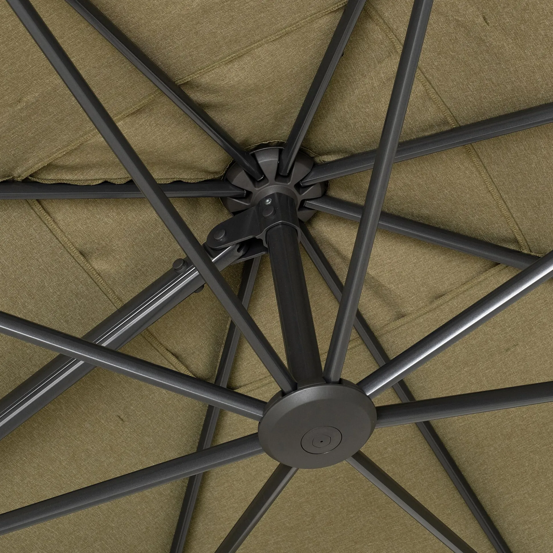 Parasol déporté en acier et tissu D300cm - vert