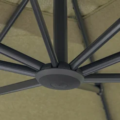 Parasol déporté en acier et tissu D300cm - vert