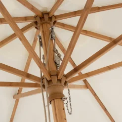 Parasol droit en bambou D270cm - blanc écru