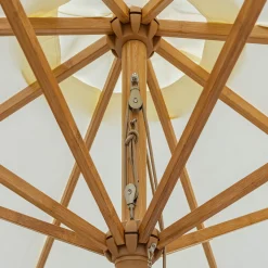 Parasol droit en bambou D270cm - blanc écru