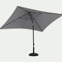 Parasol droit en tissu et métal 200x300cm - gris