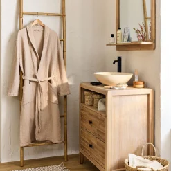 Peignoir en gaze de coton S/M - beige alpilles