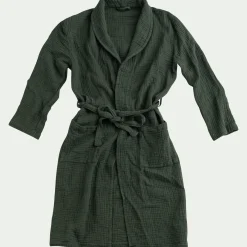 Peignoir en gaze de coton L/XL - vert cèdre