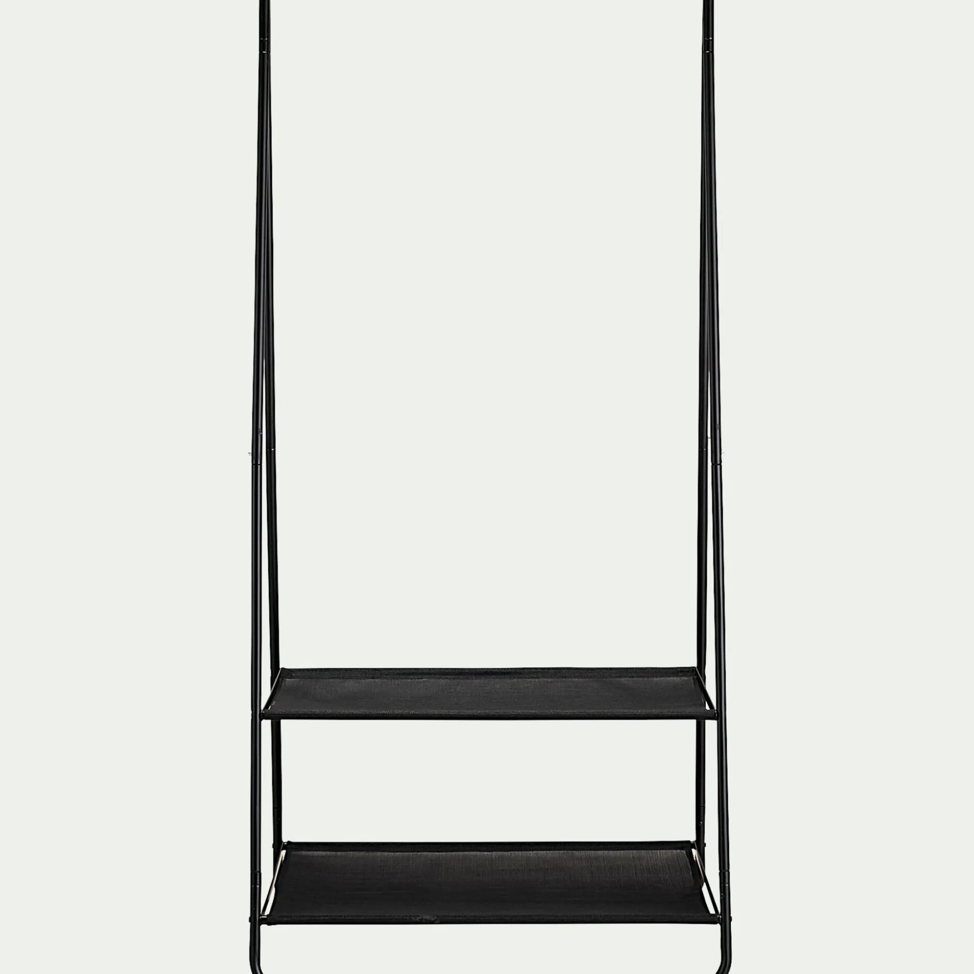 Penderie ouverte à 2 étagères en acier et en bois H171xL95cm - noir
