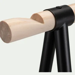 Penderie ouverte à 2 étagères en acier et en bois H171xL95cm - noir