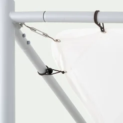 Pergola en acier avec une toile de toit suspendue en polyester - blanc