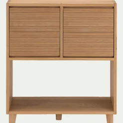 Petit buffet en bois de chêne avec tiroirs striés - bois clair