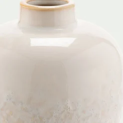 Petit vase en grès texturé H12,5 - blanc