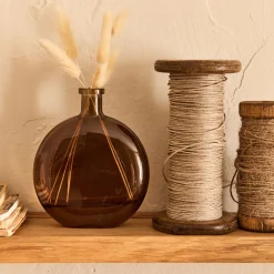 Petit vase en verre h12,5cm - marron