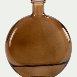 Petit vase en verre h12,5cm - marron