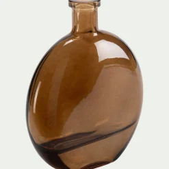 Petit vase en verre h12,5cm - marron