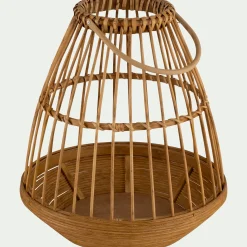 Photophore en bambou D28xH32cm - naturel