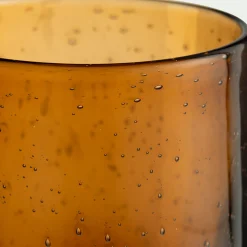 Photophore en verre bullé D8,3cm - brun rustrel