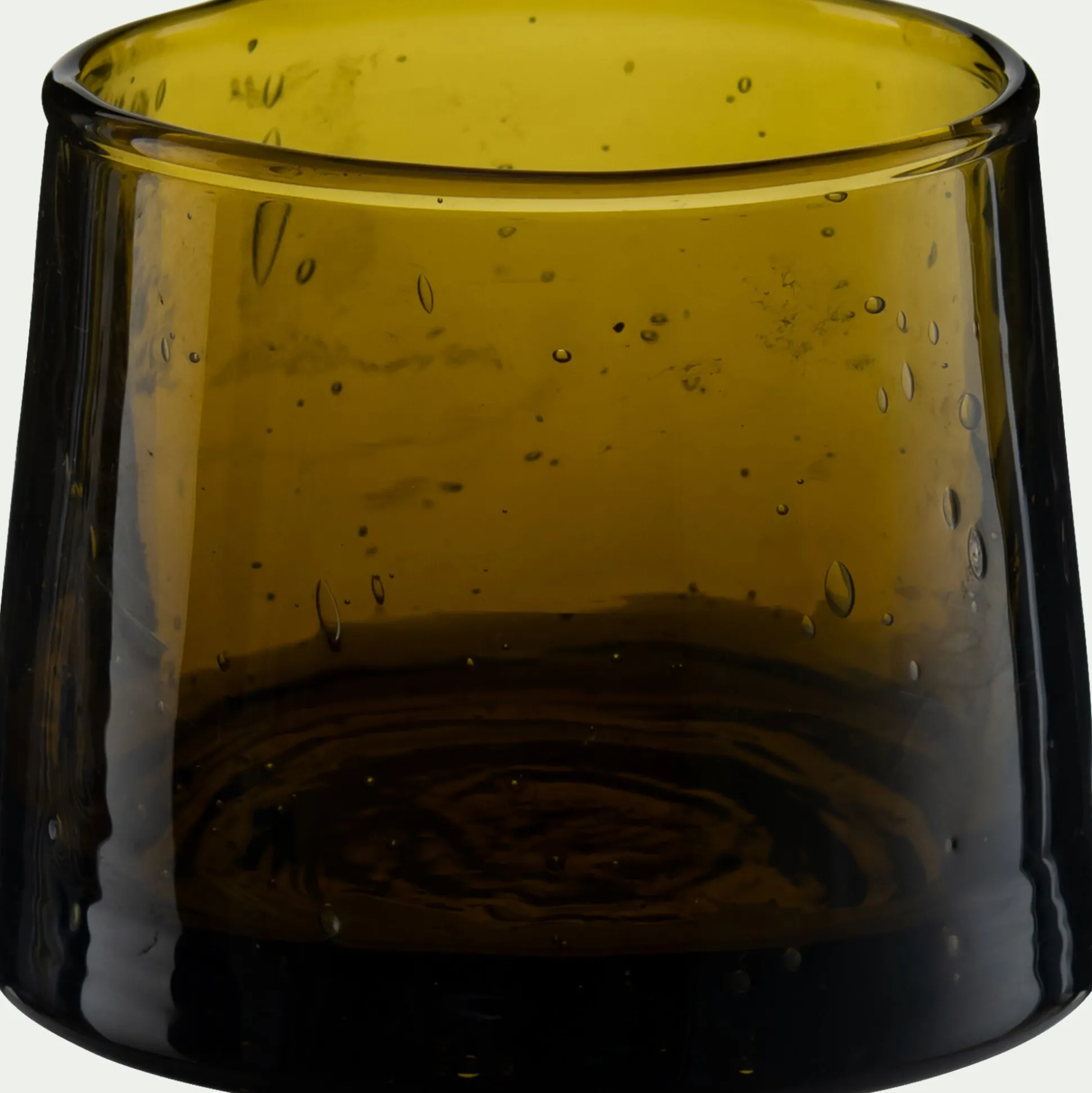 Photophore en verre bullé D6cm - vert mousse