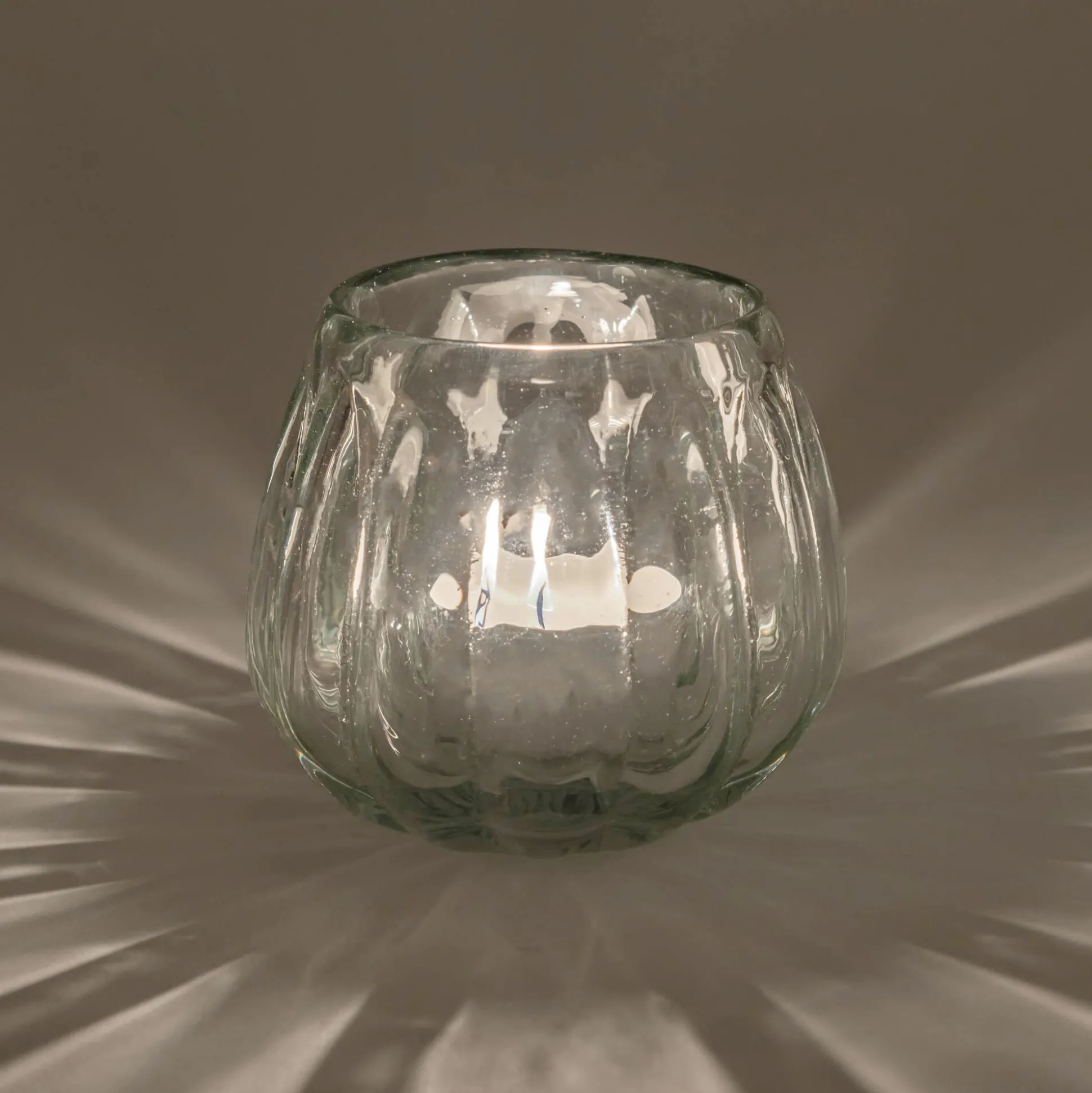 Photophore en verre D9cm - gris