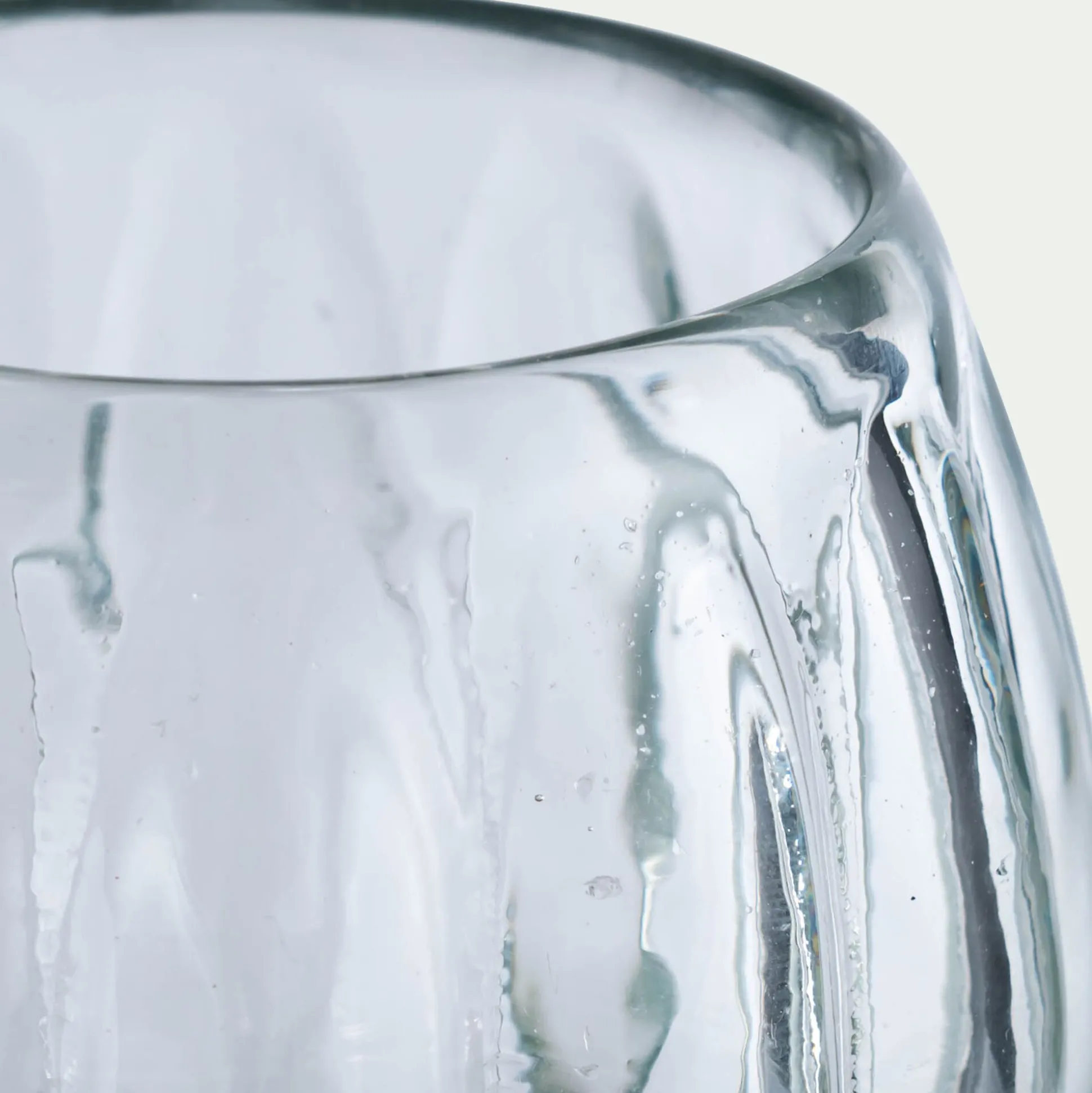 Photophore en verre D9cm - gris