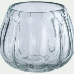 Photophore en verre D9cm - brun ombre