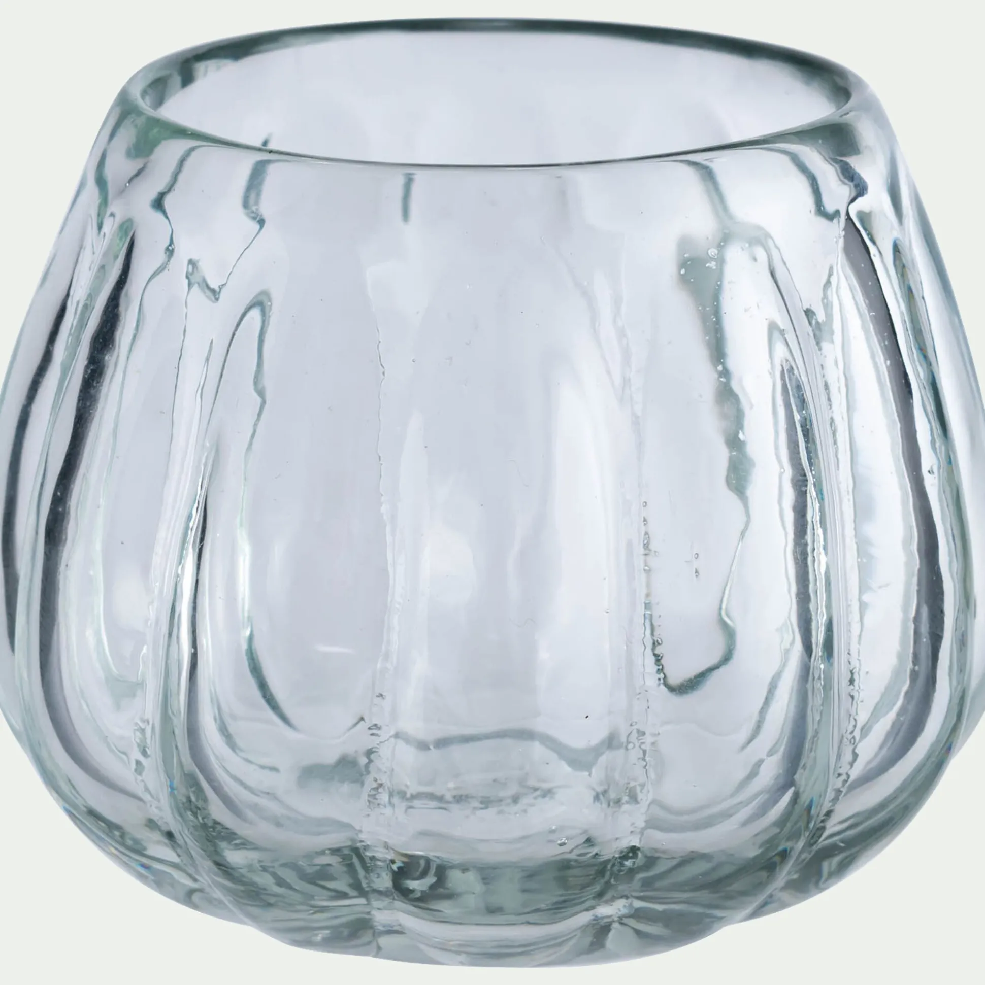 Photophore en verre D9cm - brun ombre