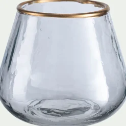 Photophore en verre D9cm - transparent