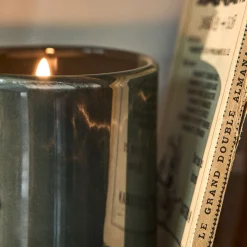 Photophore en verre D8xH8cm - bleu