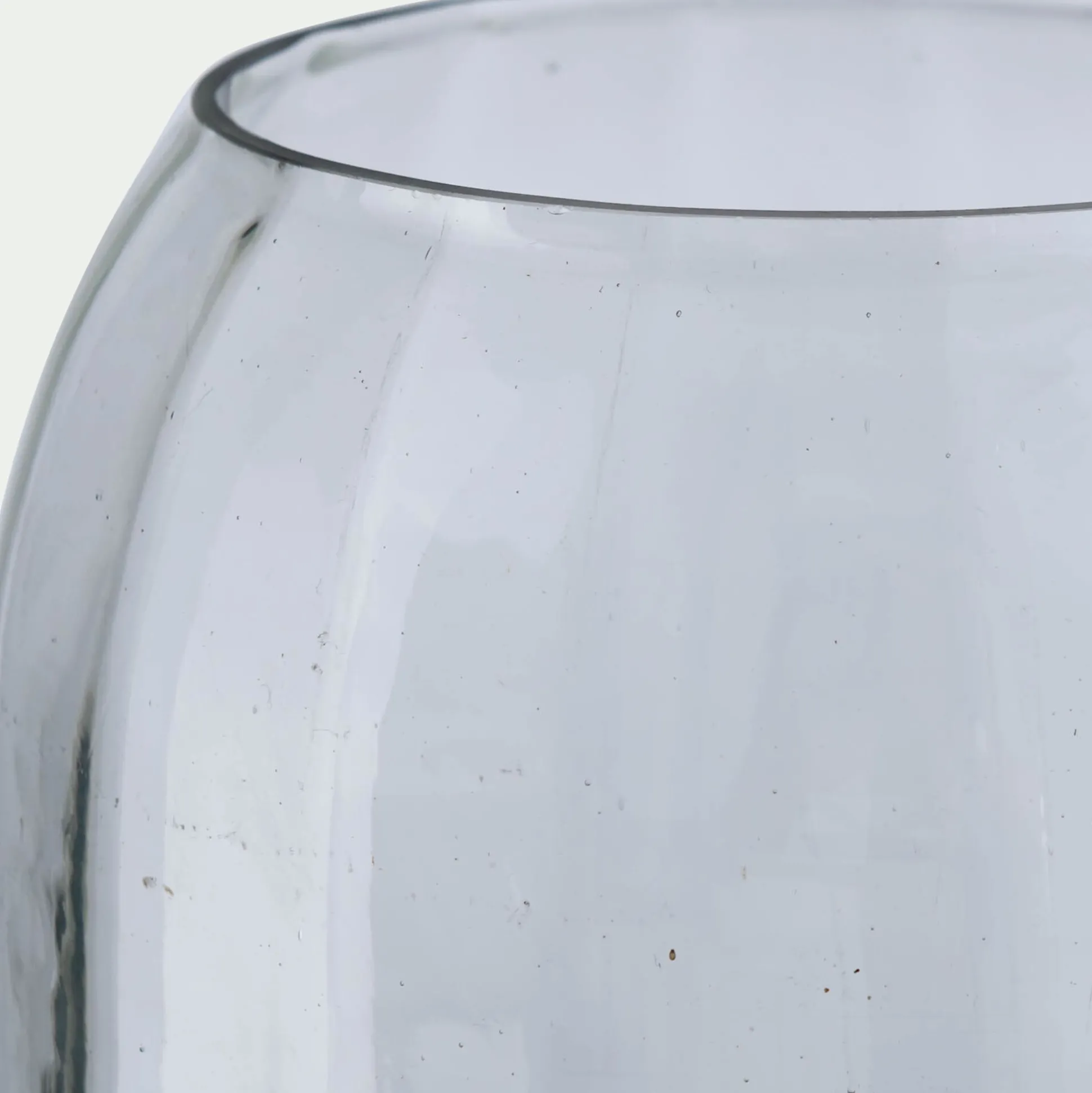 Photophore en verre et bois de manguier - transparent