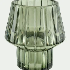 Photophore en verre H10cm - gris