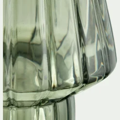 Photophore en verre H10cm - gris