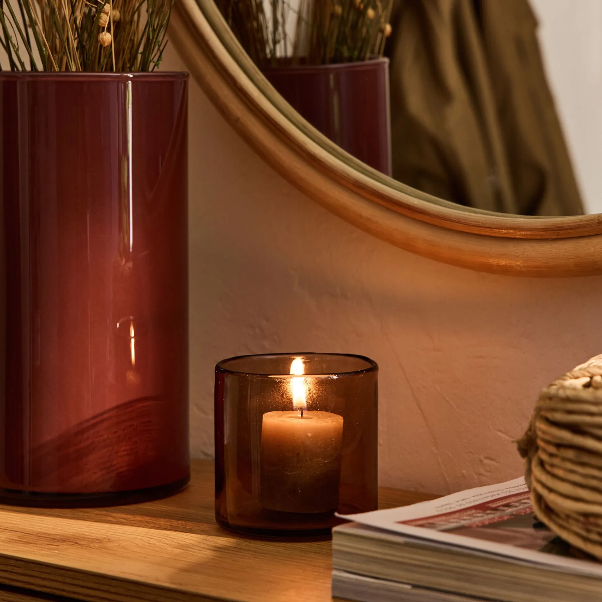 Photophore en verre teinté D8cm - brun rustrel