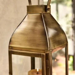 Photophore lanterne en métal H33,6cm - doré