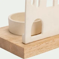 Photophore maisonnette en aluminium H14,5cm - blanc