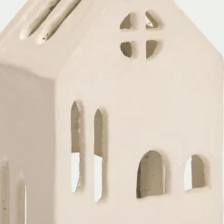 Photophore maisonnette en aluminium H13cm - blanc