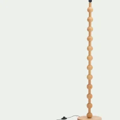 Pied de lampadaire en bois d'hévéa H142 cm - bois clair