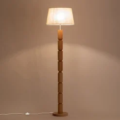 Pied de lampadaire en bois d'hévéa H152 cm - bois clair