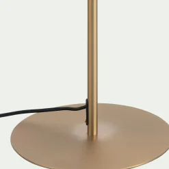 Pied de lampadaire électrifié en acier - doré H146cm