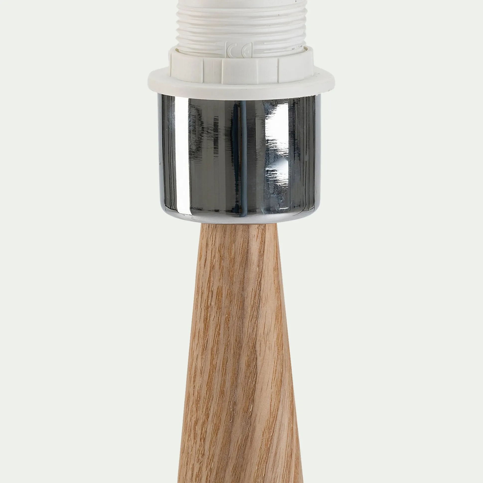 Pied de lampe à poser en métal effet bois clair H51,5cm - naturel