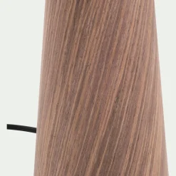 Pied de lampe en métal - effet bois foncé H51,5cm